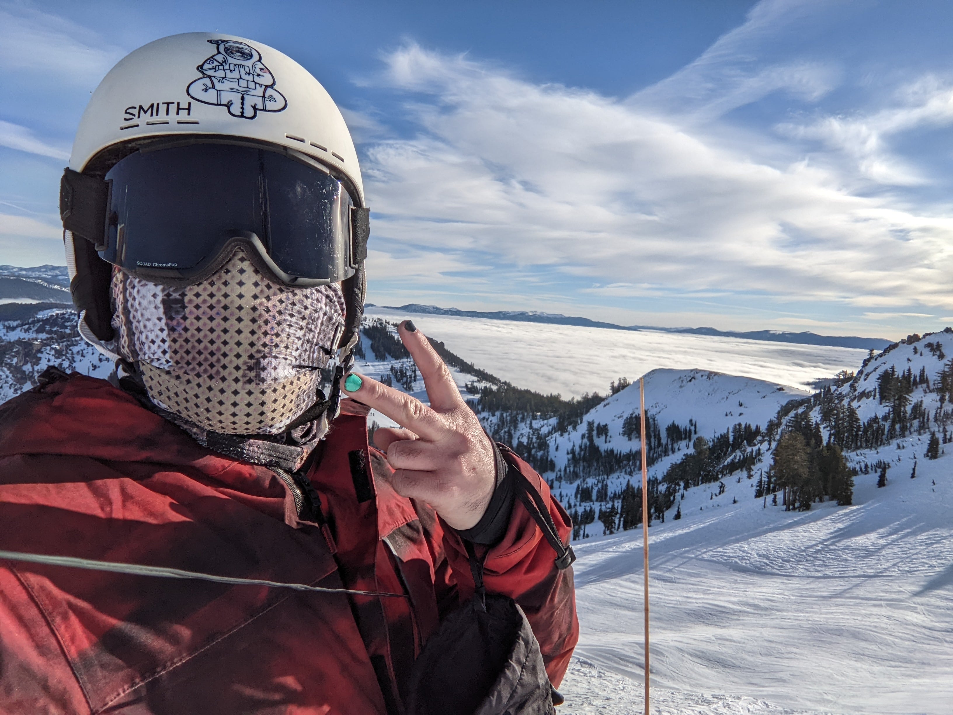 Spencer snowboarding in Tahoe