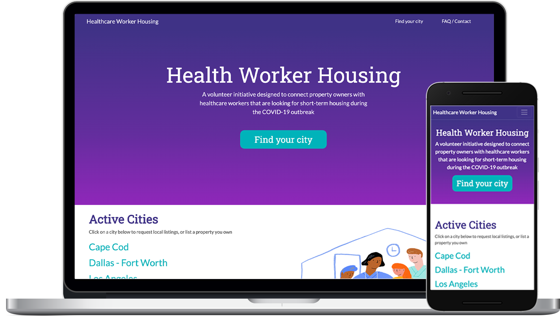 Mock up of website